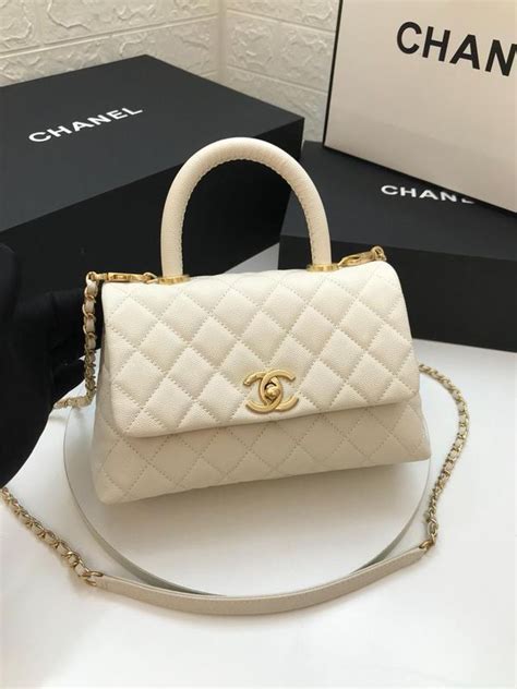 used white chanel purse.